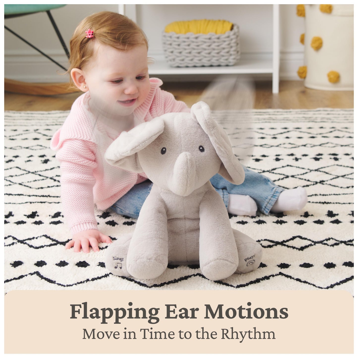 GUND Flappy the Elephant 12" Animated Plush - Baby Toy with Peek-a-Boo & Volume Control