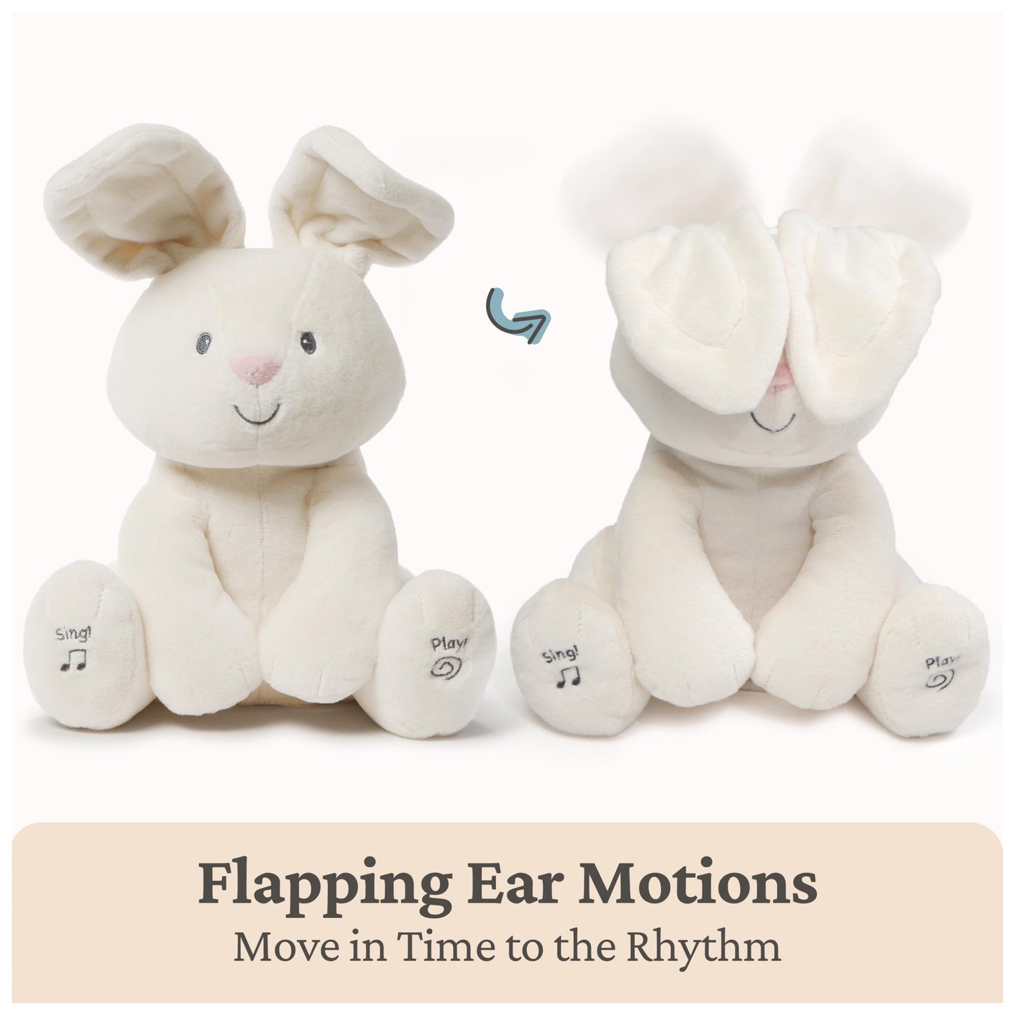GUND Flora the Bunny Animated Plush - 12-Inch Singing Bunny Toy for Ages 0+
