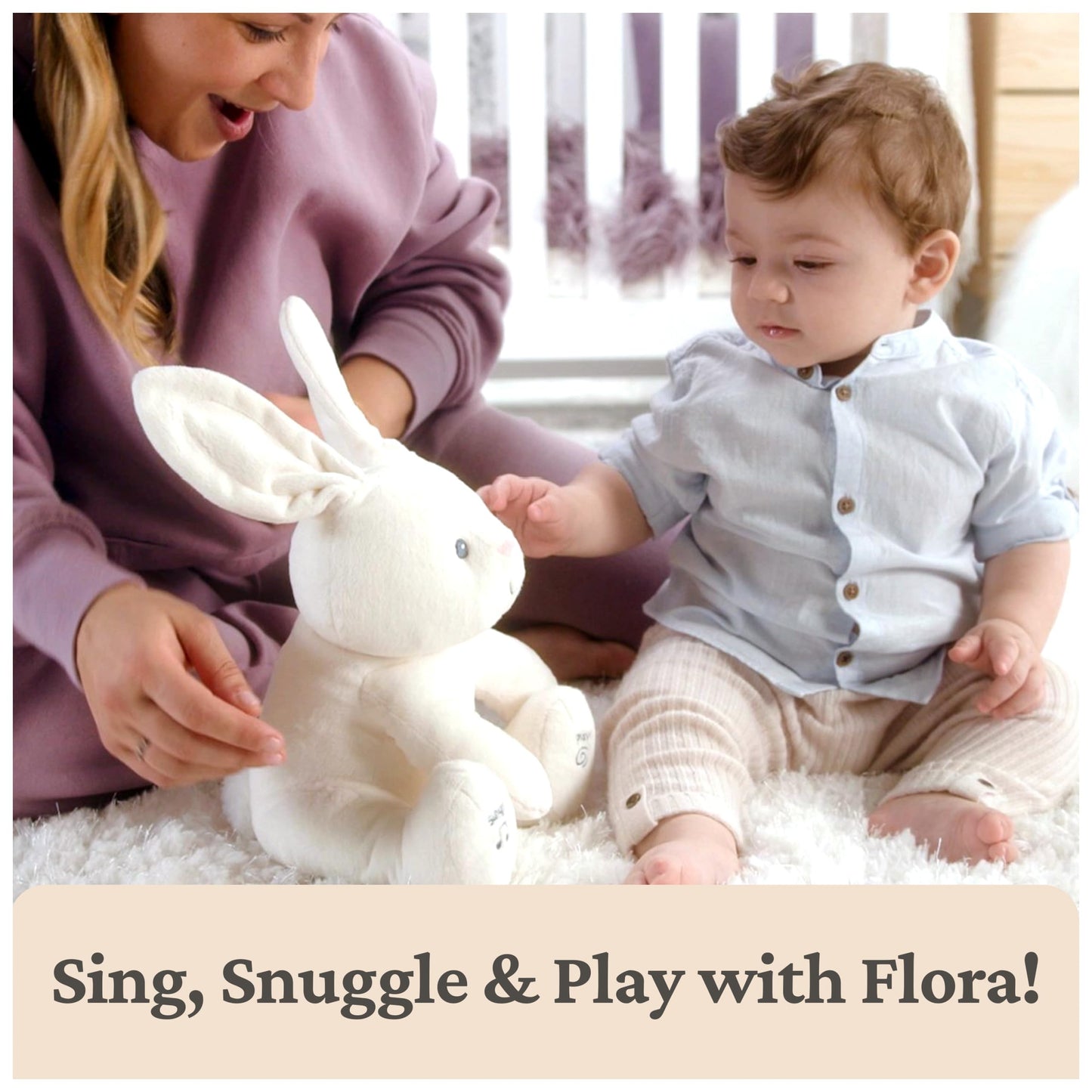 GUND Flora the Bunny Animated Plush - 12-Inch Singing Bunny Toy for Ages 0+