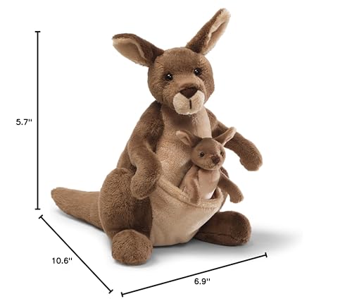 GUND Jirra Kangaroo with Removable Joey Plush – 10" Plush Toy for Ages 1+