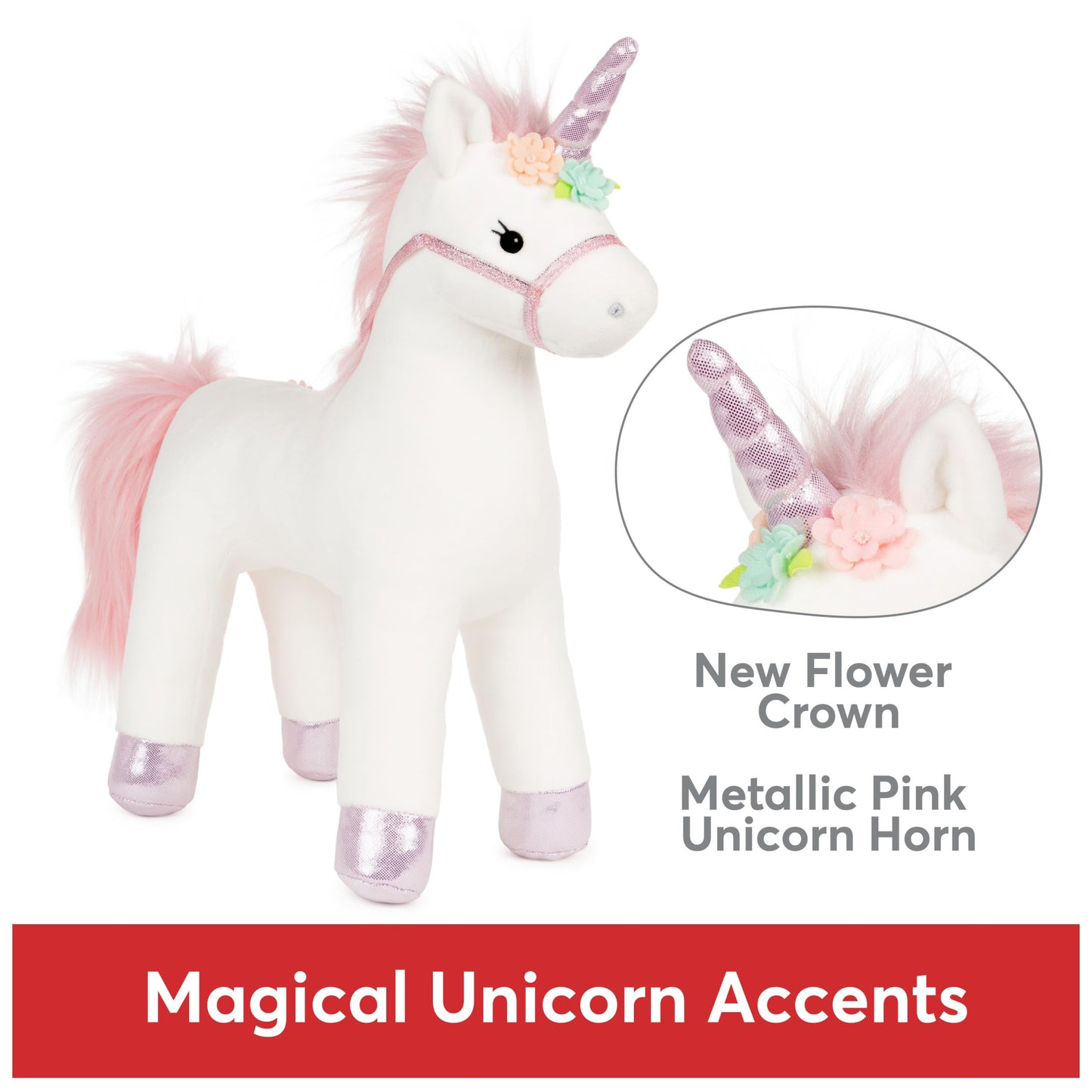 GUND Lily Rose Unicorn Plush — 15” Standing, Soft, Surface-Washable Toy for Ages 1+