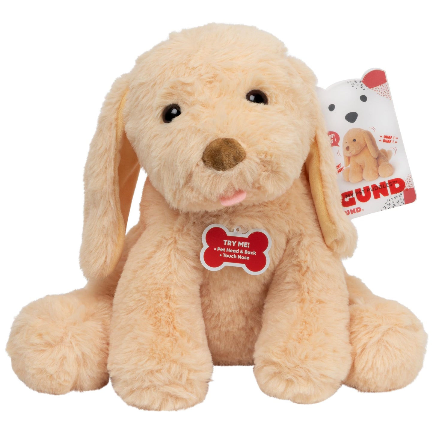 GUND My Pet Puddles Animated Plush – Interactive Yellow Lab Puppy, 12” for Ages 1+