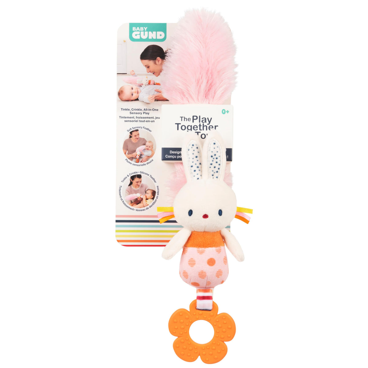 GUND Tinkle Crinkle Play Together Bunny Toy – Sensory Plush for Baby