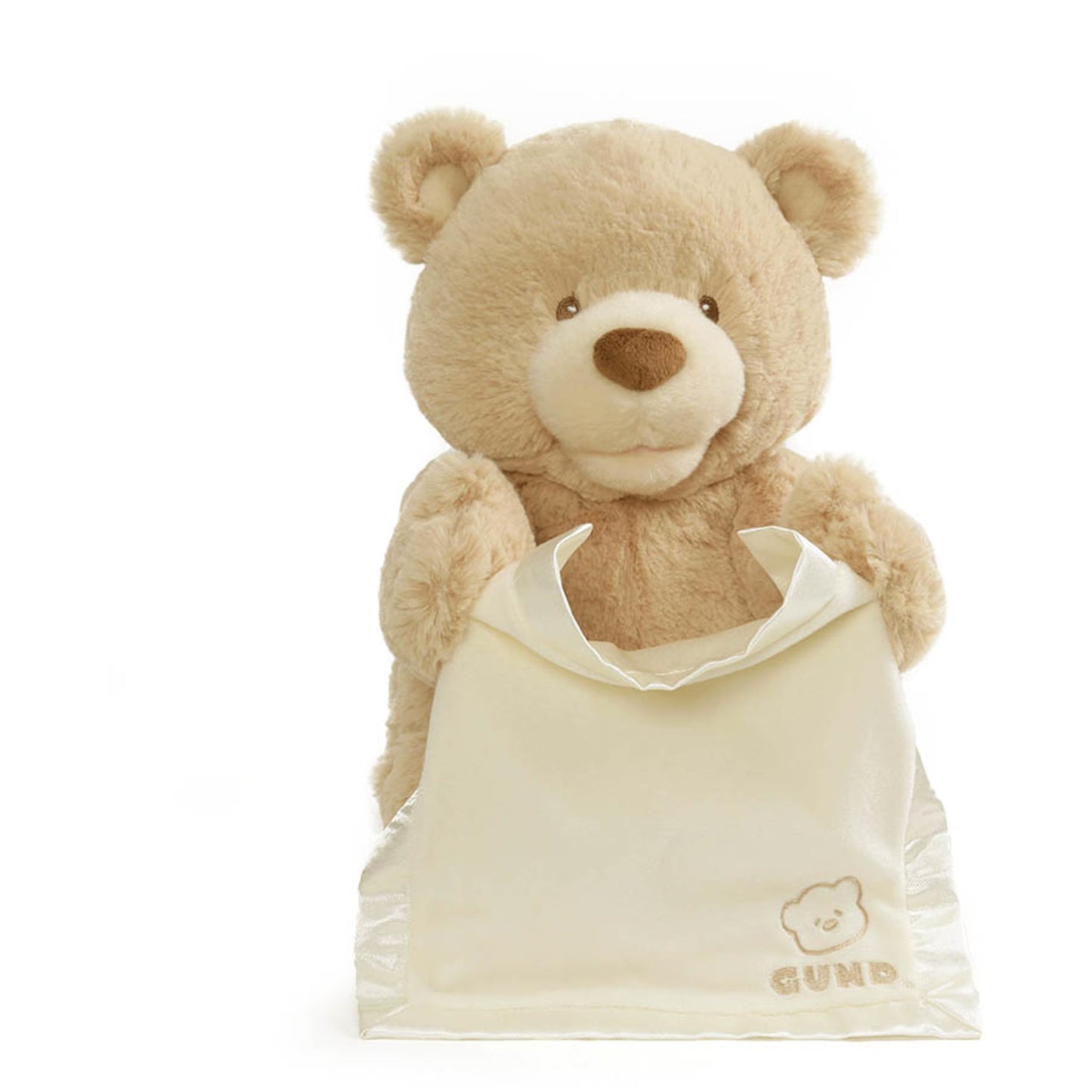 GUND Peek-A-Boo Teddy Bear Plush – 11.5-Inch Animated Baby Toy