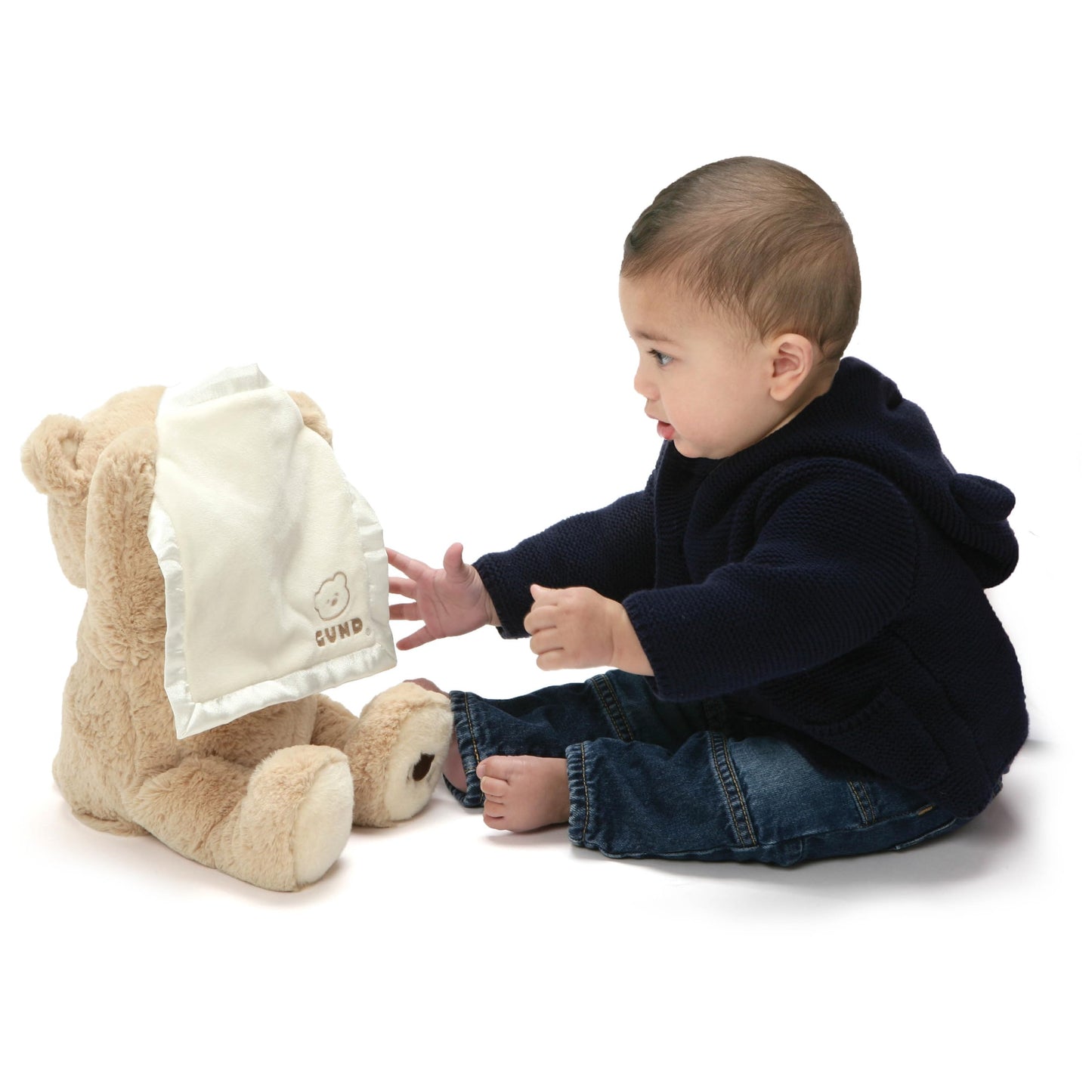 GUND Peek-A-Boo Teddy Bear Plush – 11.5-Inch Animated Baby Toy