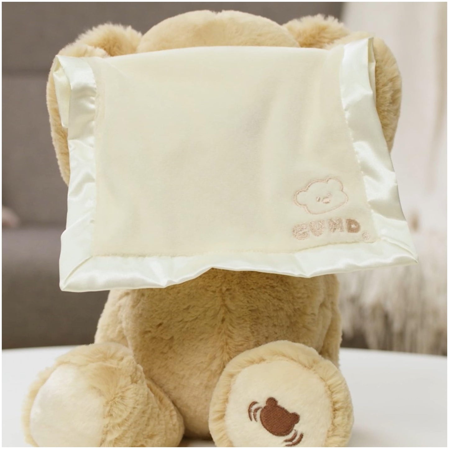 GUND Peek-A-Boo Teddy Bear Plush – 11.5-Inch Animated Baby Toy