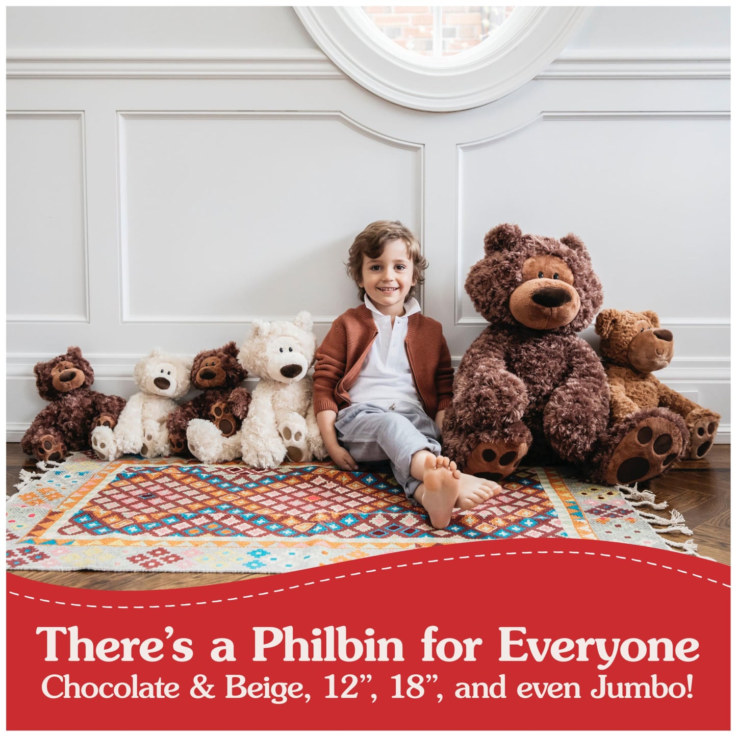 GUND Philbin Classic Teddy Bear – 18-Inch Chocolate Plush for Kids 1+