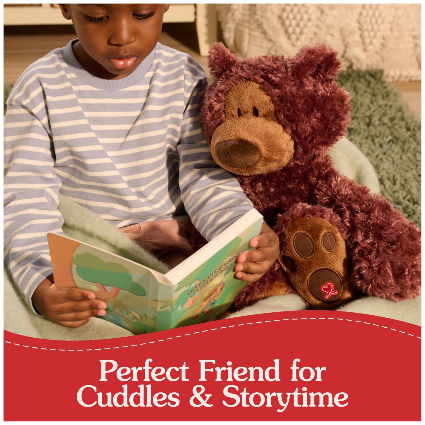 GUND Philbin Classic Teddy Bear – 18-Inch Chocolate Plush for Kids 1+