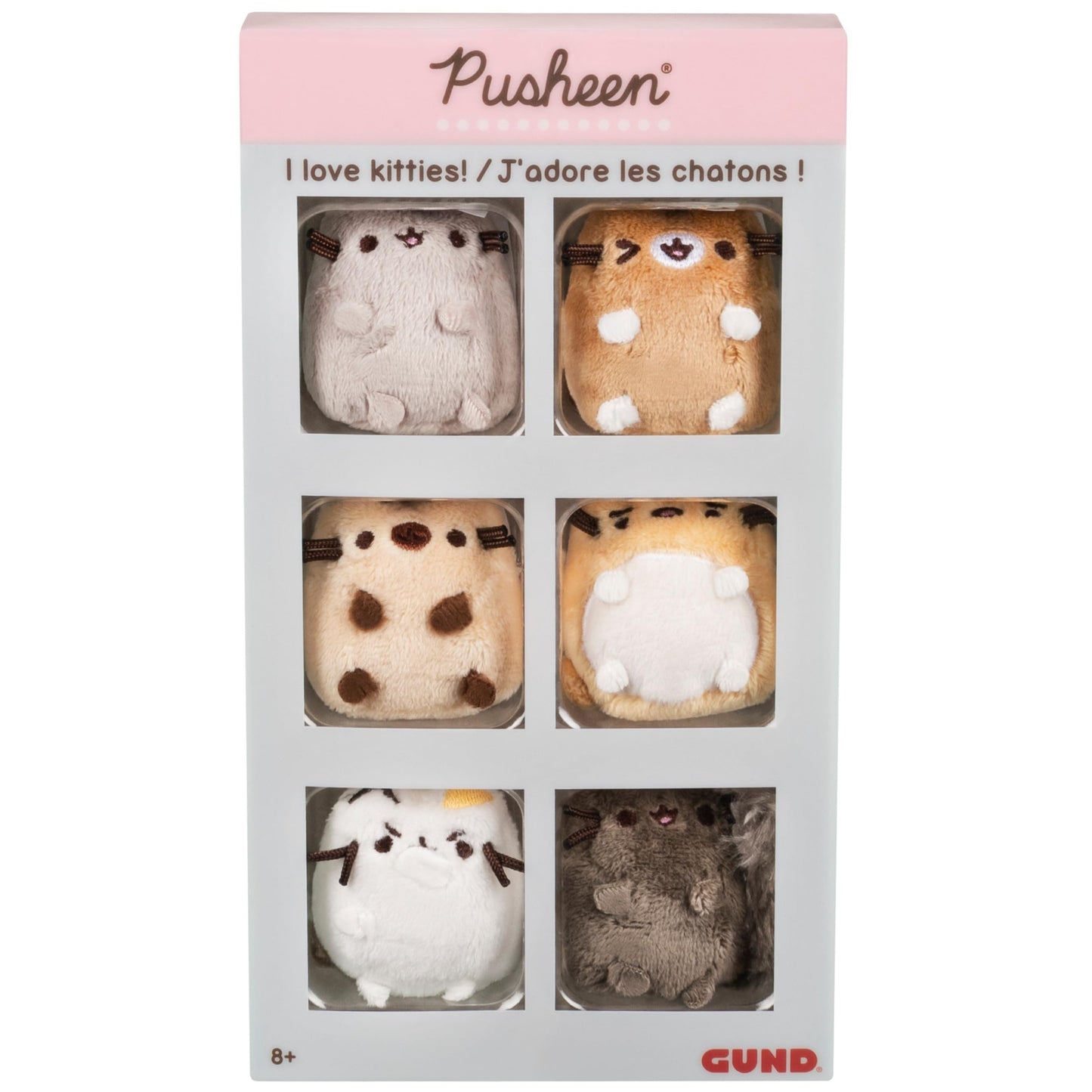 GUND Pusheen Comic Collector I Love Kitties Set of 6 Plush Cats - 2"