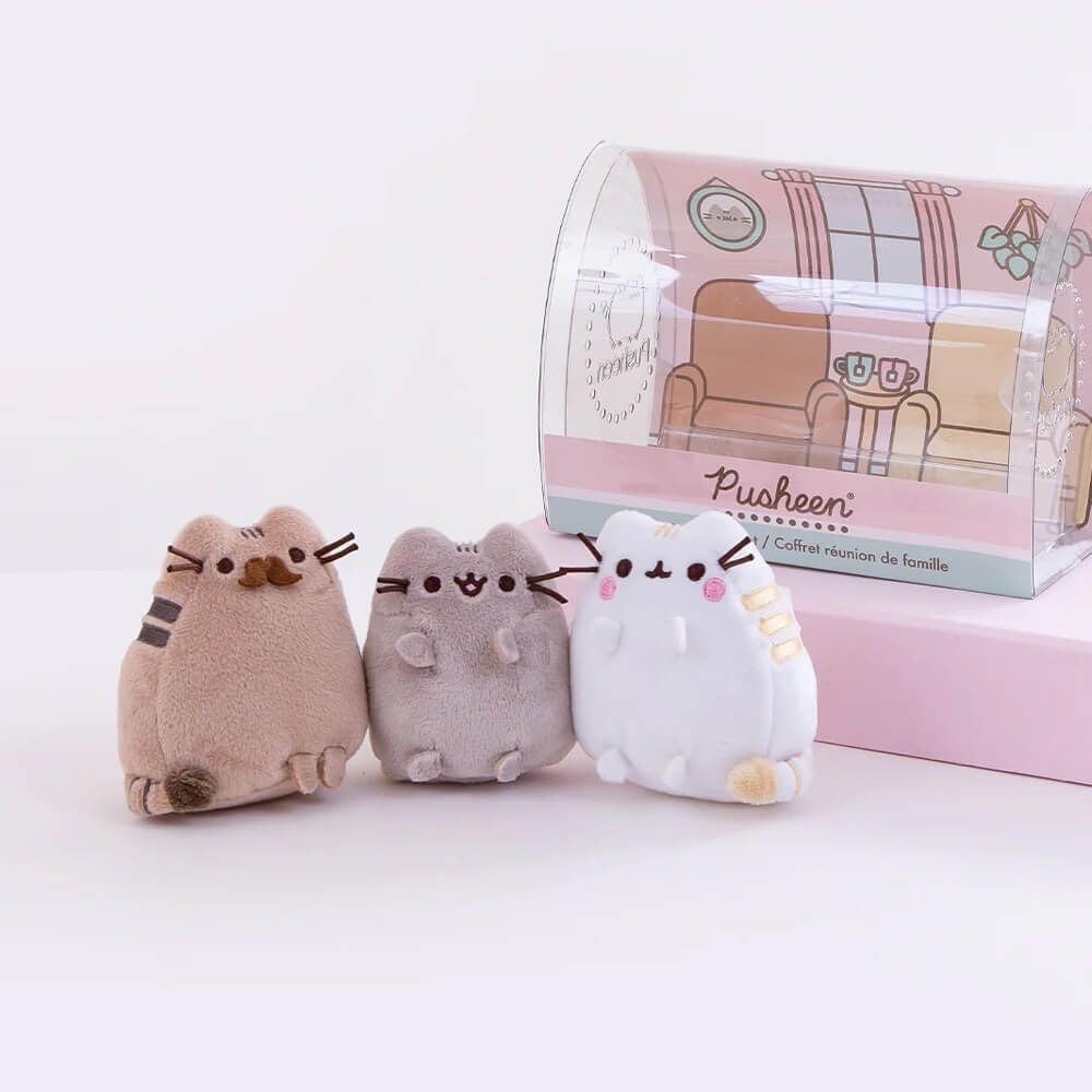 GUND Pusheen Family Gathering Collector Set – 3 Plush Cats