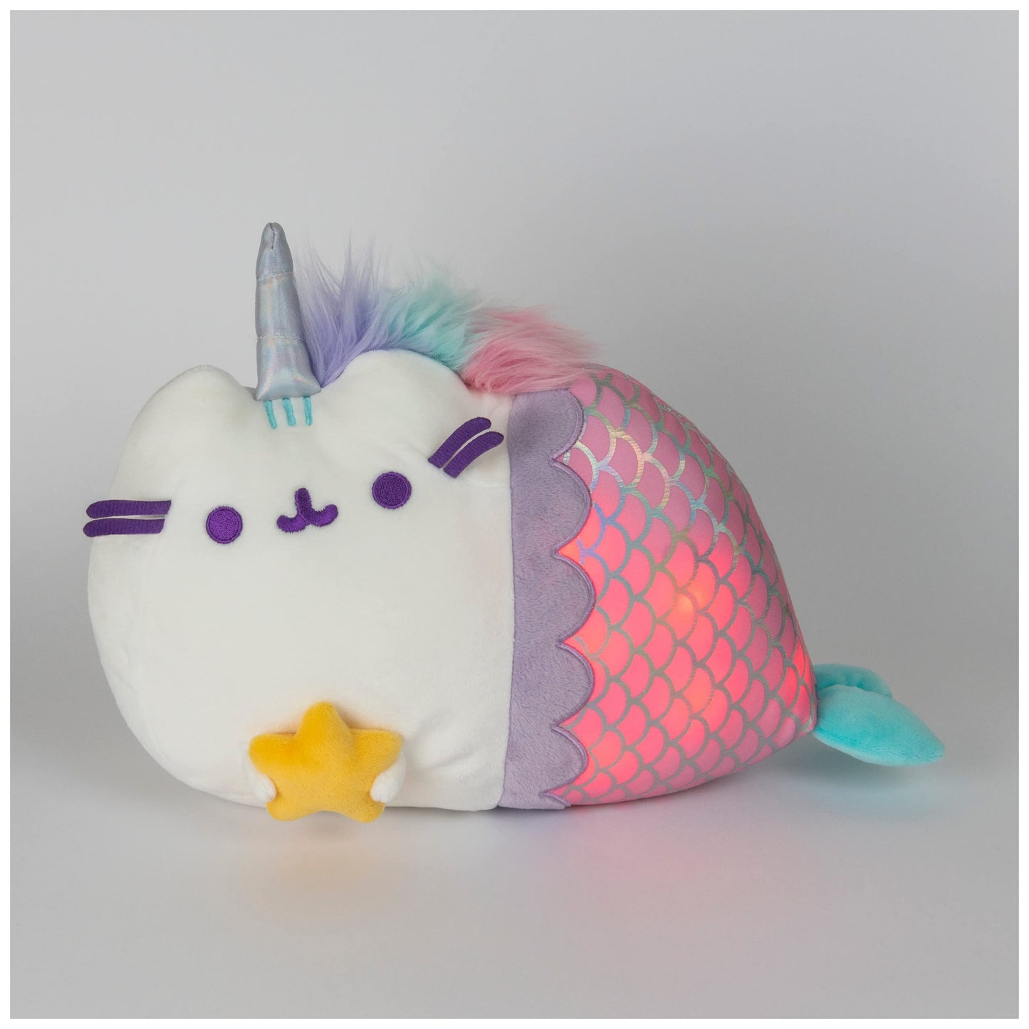 GUND Pusheen Magical Lights Mermaid Pusheenicorn – 12in Touch-Activated Plush