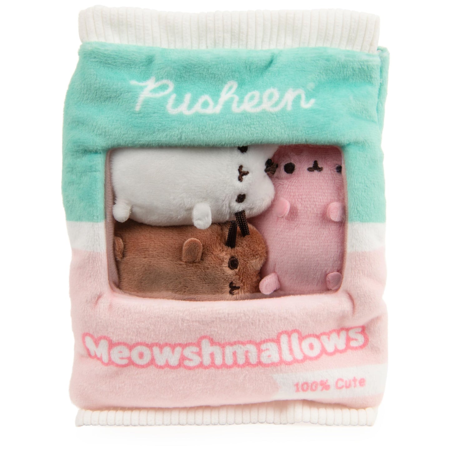 GUND Pusheen Meowshmallows Bag of Treats with Removable Mini Plush – 7.5” Pink/Green
