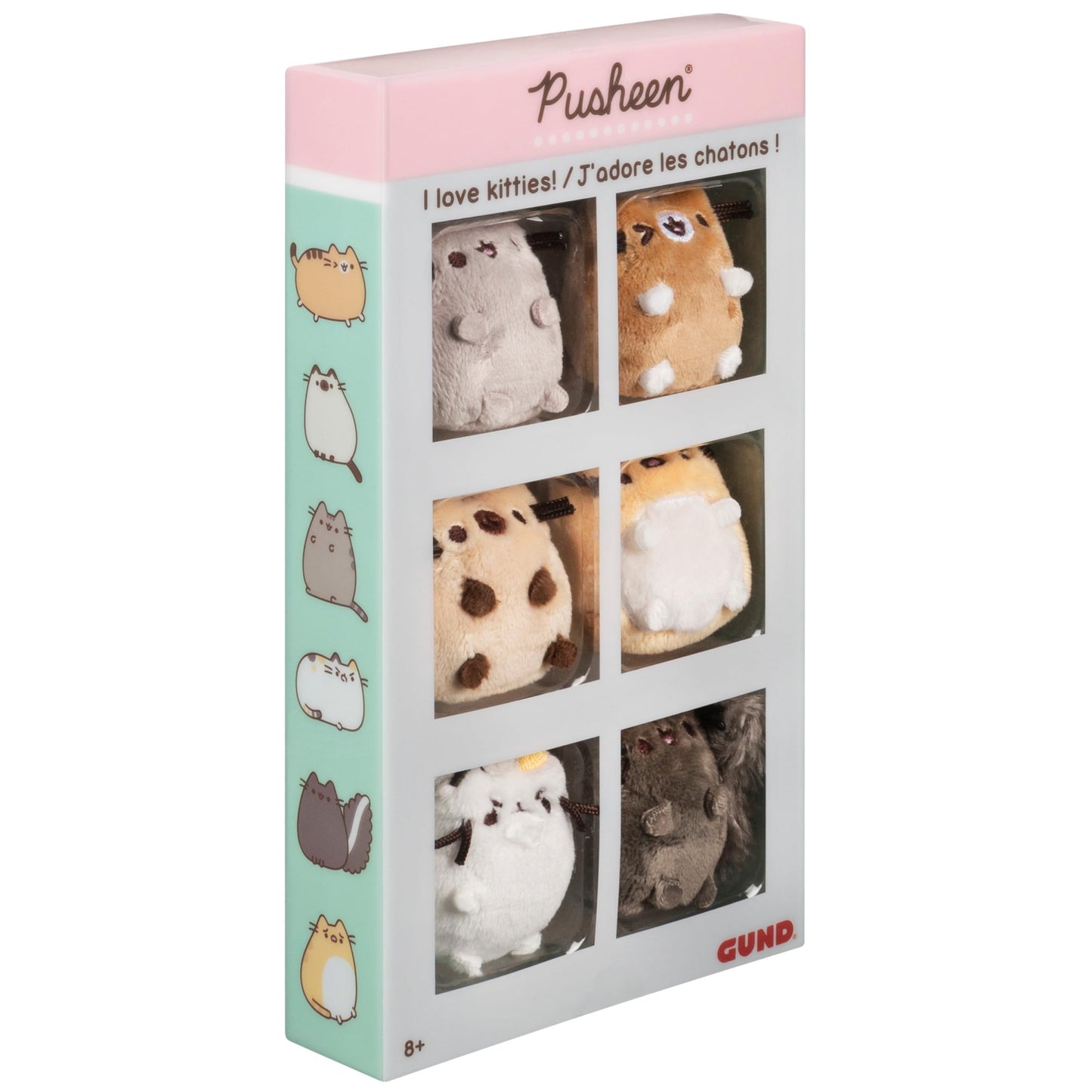 GUND Pusheen Comic Collector I Love Kitties Set of 6 Plush Cats - 2"