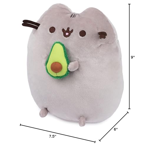 GUND Pusheen Snackable Avocado Plush - 9.5-Inch Gray Cat Stuffed Animal