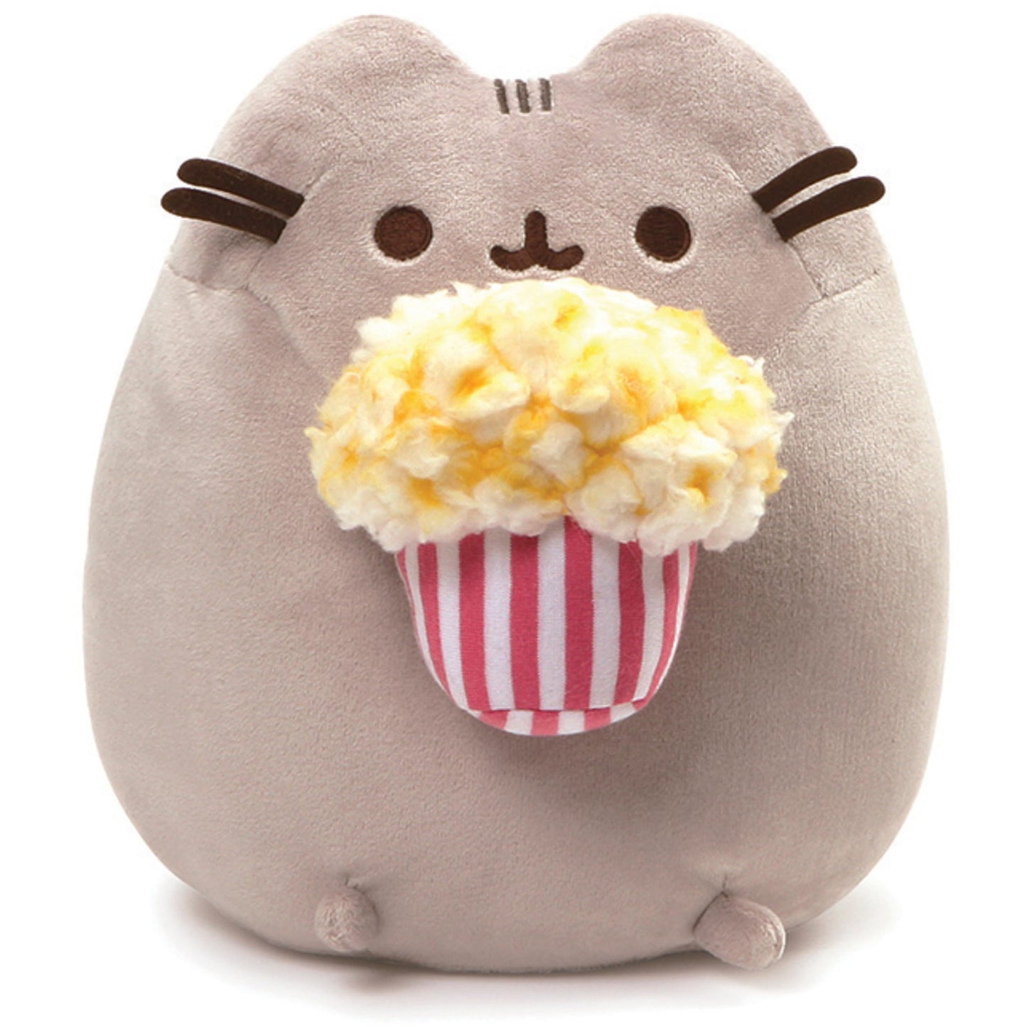 GUND Pusheen Snackables Popcorn Cat Plush – 9.5-Inch Gray Stuffed Toy