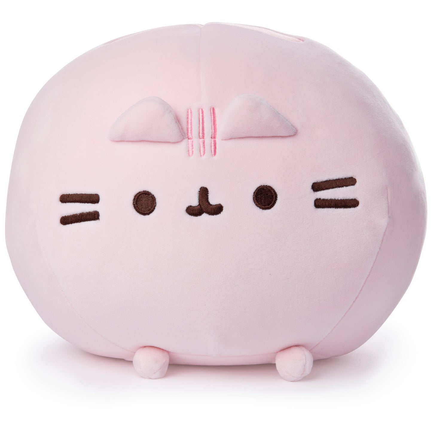 GUND Pusheen Squisheen Round Plush – 11-inch Pink Squishy Cat, Surface-Washable, Ages 1+
