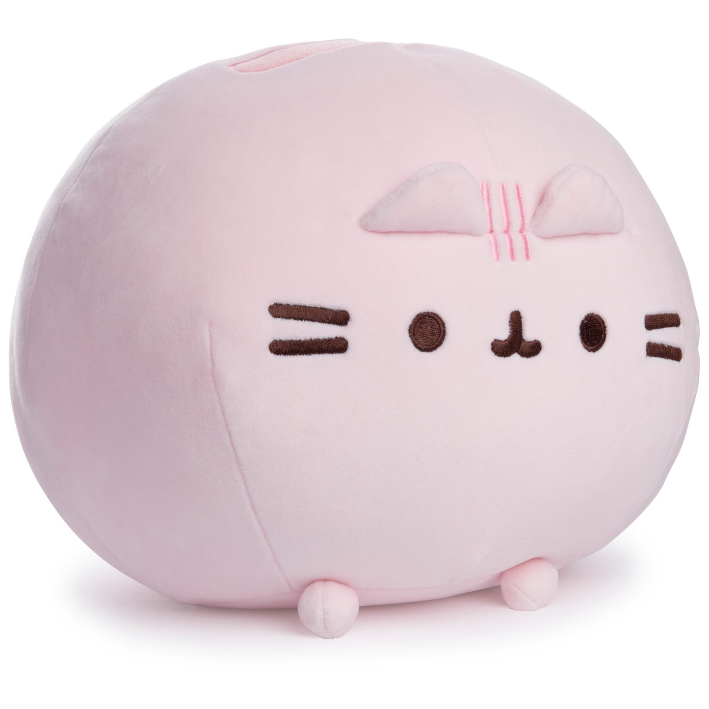 GUND Pusheen Squisheen Round Plush – 11-inch Pink Squishy Cat, Surface-Washable, Ages 1+