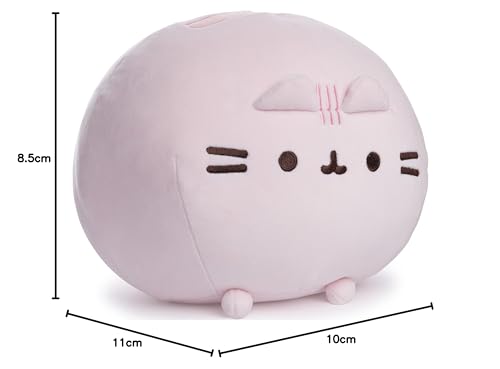 GUND Pusheen Squisheen Round Plush – 11-inch Pink Squishy Cat, Surface-Washable, Ages 1+