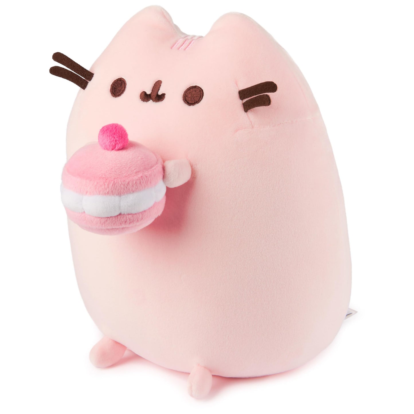 GUND Pusheen Cherry Macaron Squisheen Plush – 9.5-inch Soft Collectible Cat Toy