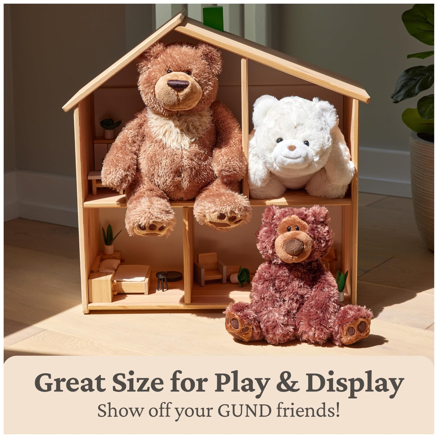 GUND Slumbers Teddy Bear Plush 17-Inch Brown – Surface-Washable for Ages 1+