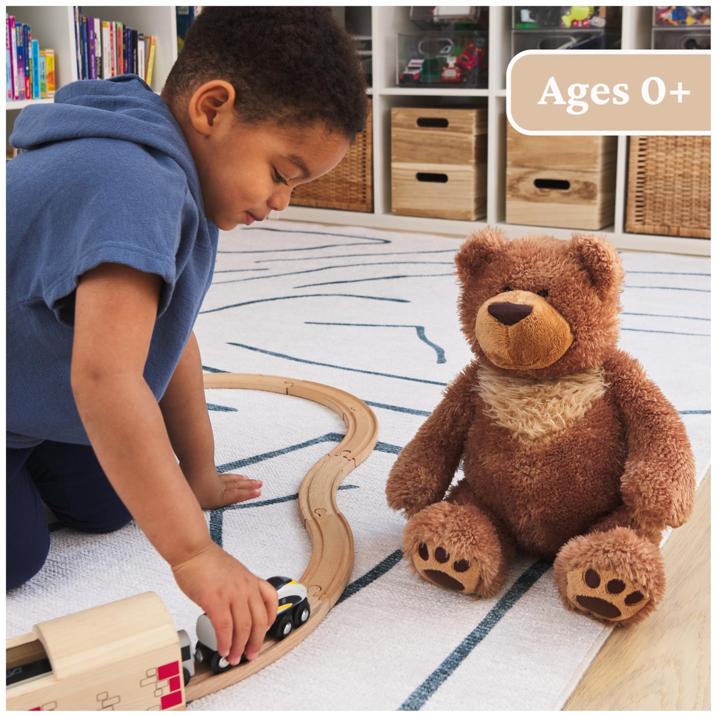 GUND Slumbers Teddy Bear Plush 17-Inch Brown – Surface-Washable for Ages 1+