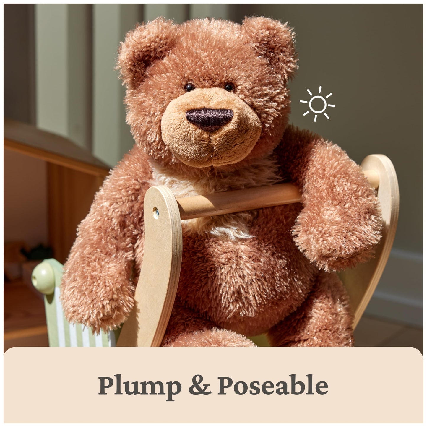 GUND Slumbers Teddy Bear Plush 17-Inch Brown – Surface-Washable for Ages 1+