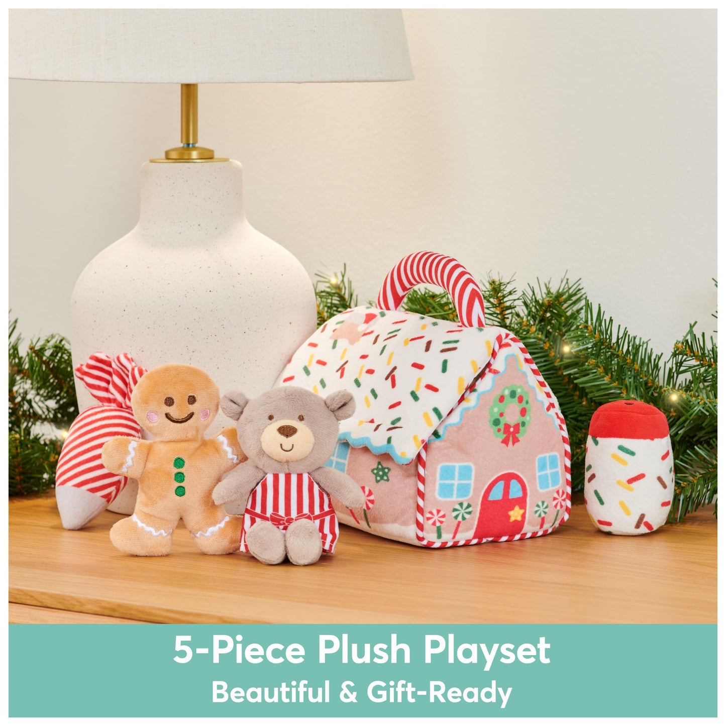GUND Baby Play Soft Collection: My First Gingerbread House 5-Piece Sensory Playset