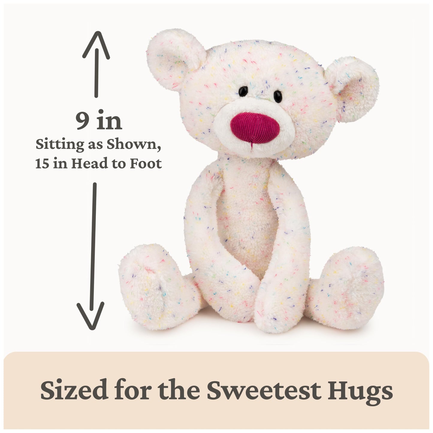 GUND Toothpick Confetti Teddy Bear 15in - Rainbow Plush for Ages 1+