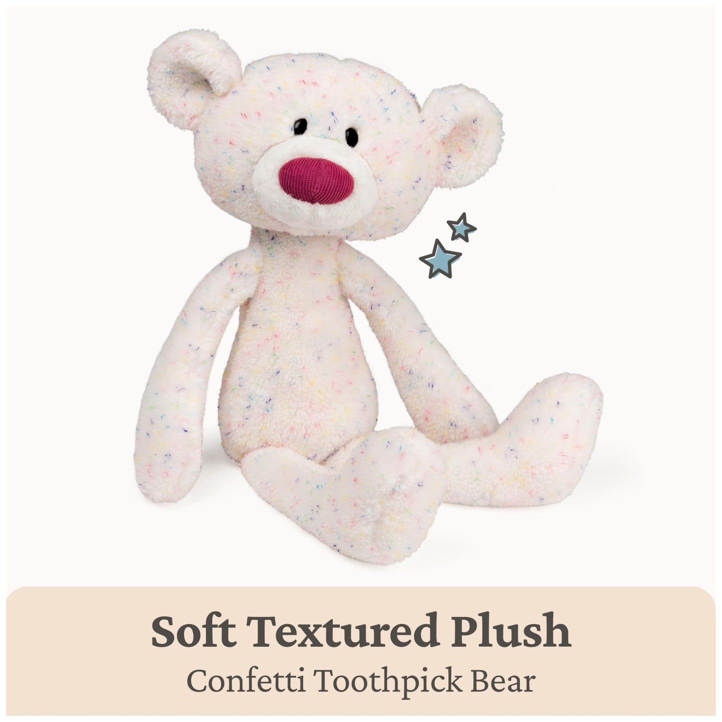 GUND Toothpick Confetti Teddy Bear 15in - Rainbow Plush for Ages 1+