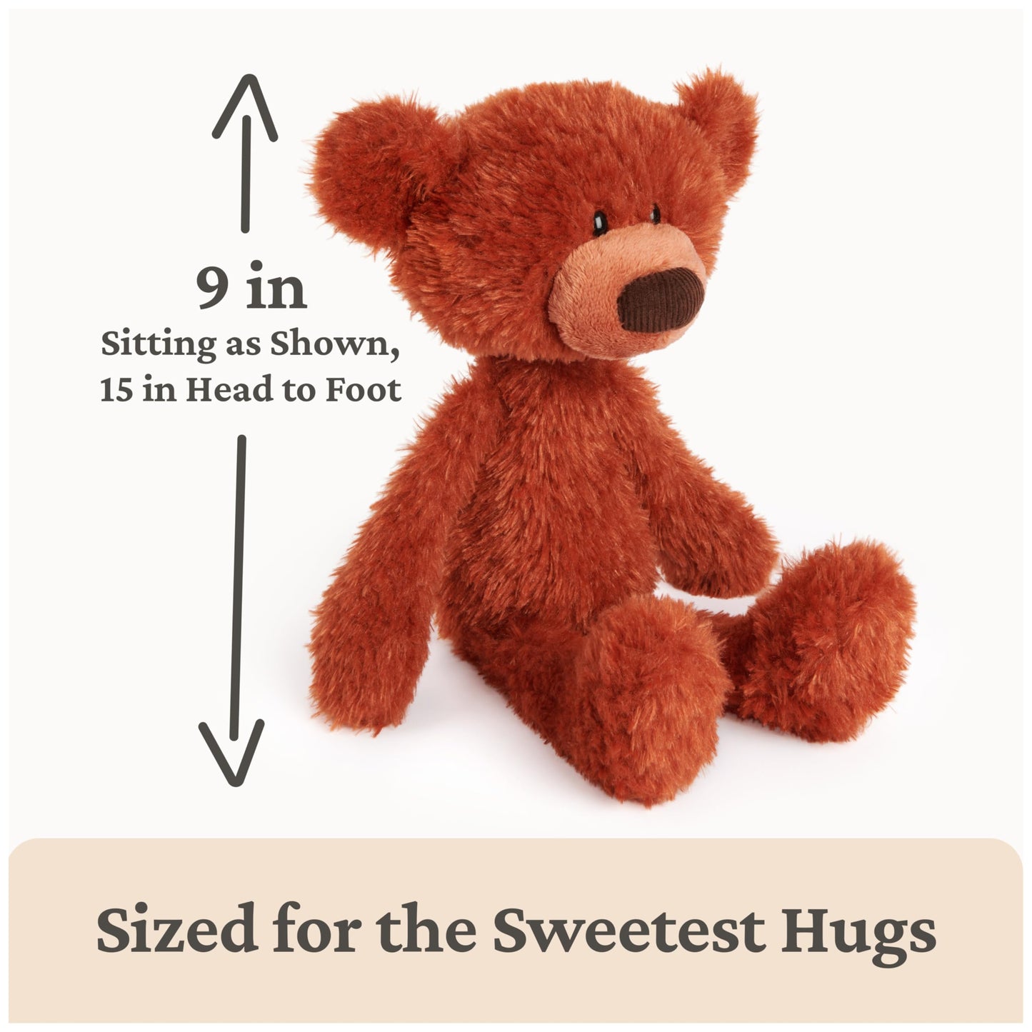 GUND Toothpick Pumpkin Pie Bear – 15” Burnt-Orange Plush, Floppy Limbs