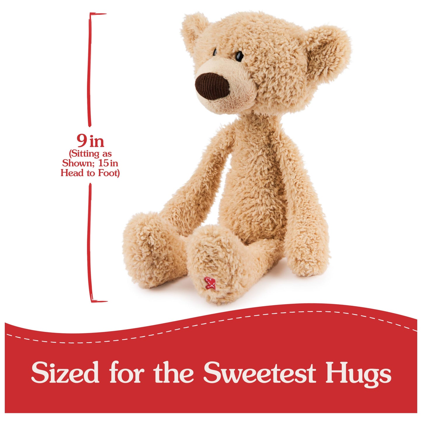 GUND Toothpick 15” Classic Teddy Bear – Soft Take-Along Plush for Kids & Collectors