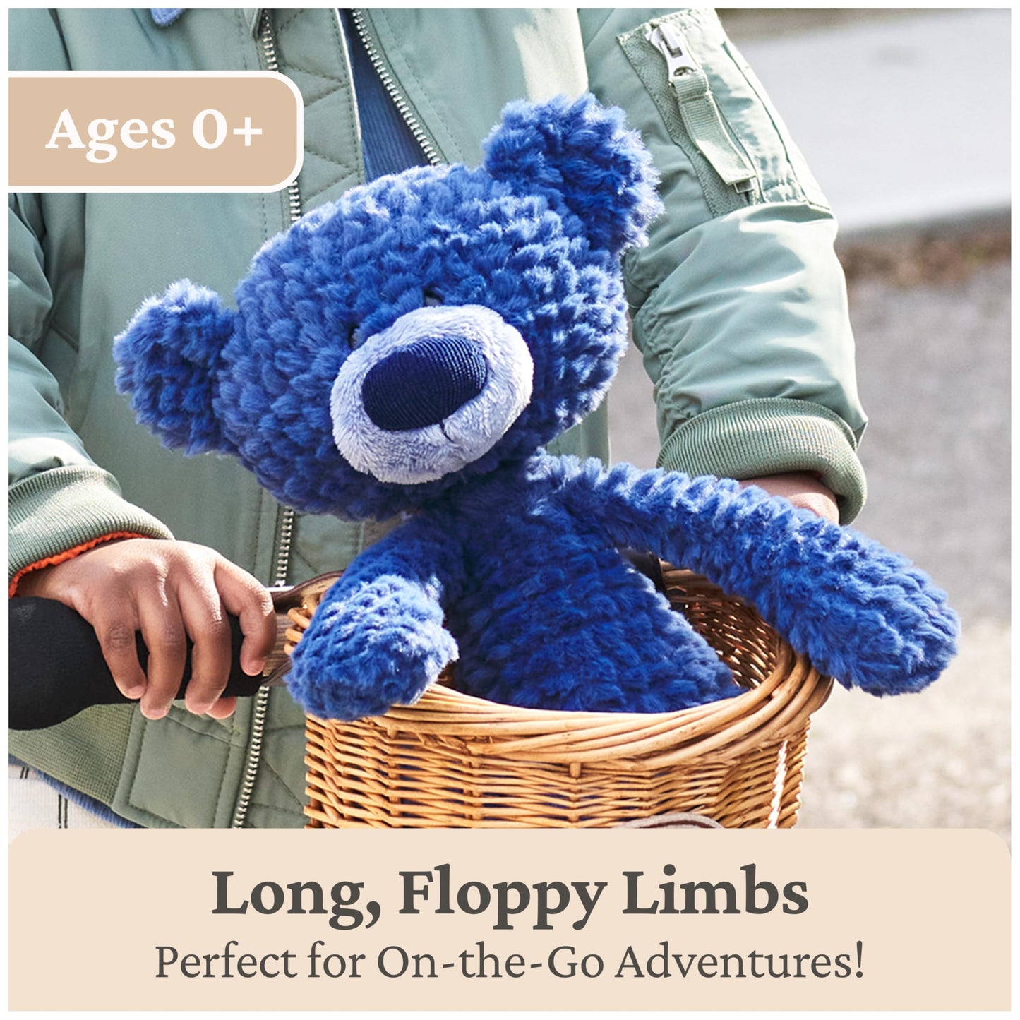 GUND Toothpick Ripple Teddy Bear – 15-Inch Navy Plush Take-Along Friend