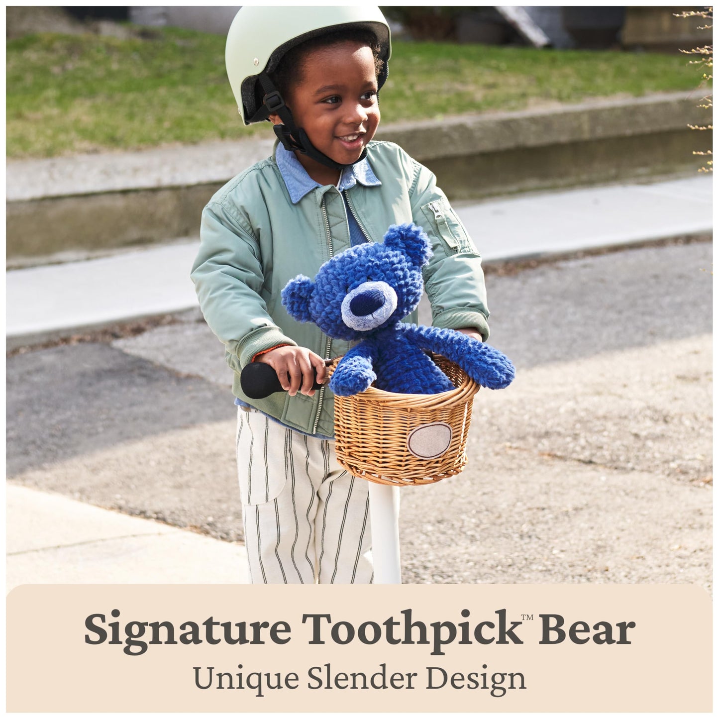 GUND Toothpick Ripple Teddy Bear – 15-Inch Navy Plush Take-Along Friend