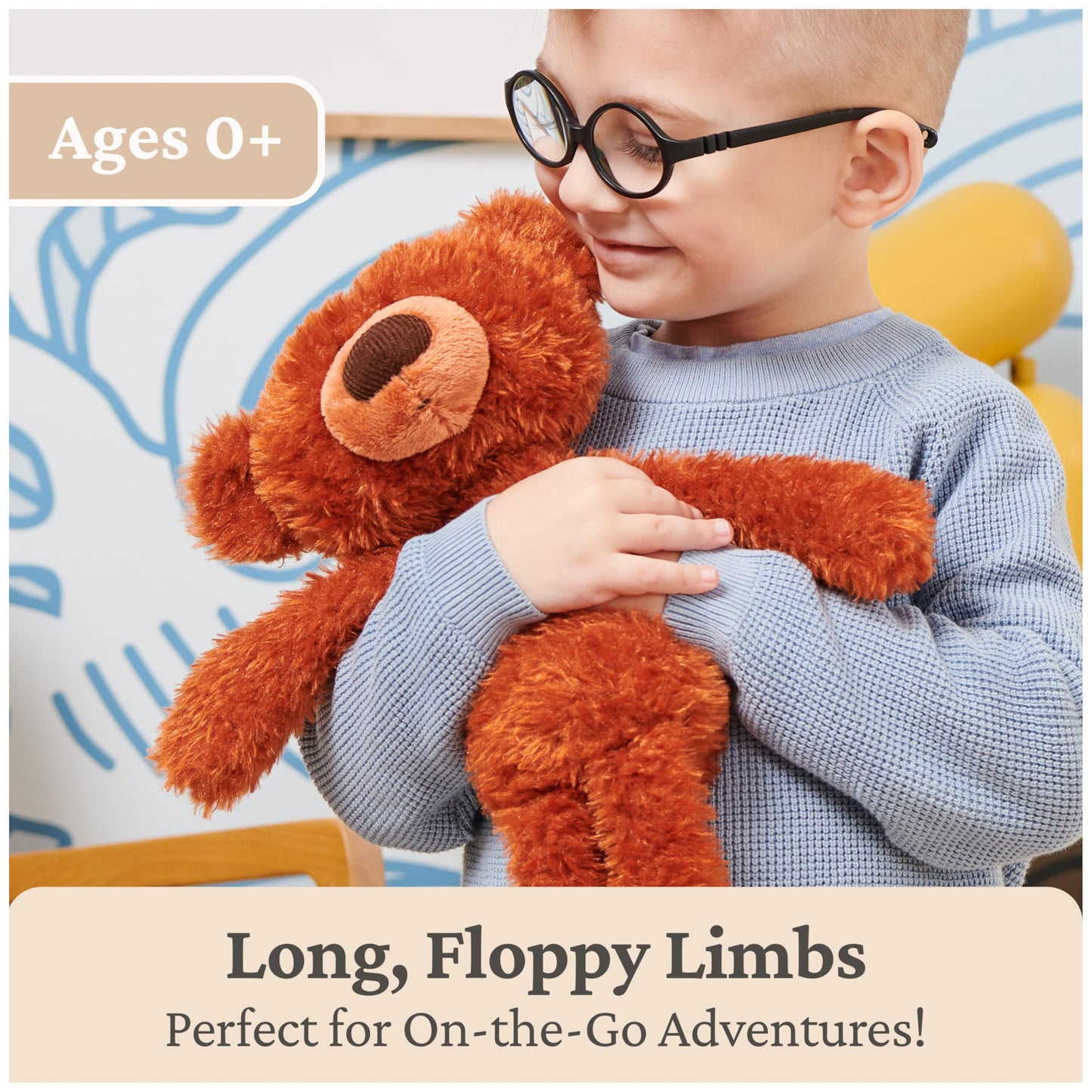 GUND Toothpick Pumpkin Pie Bear – 15” Burnt-Orange Plush, Floppy Limbs