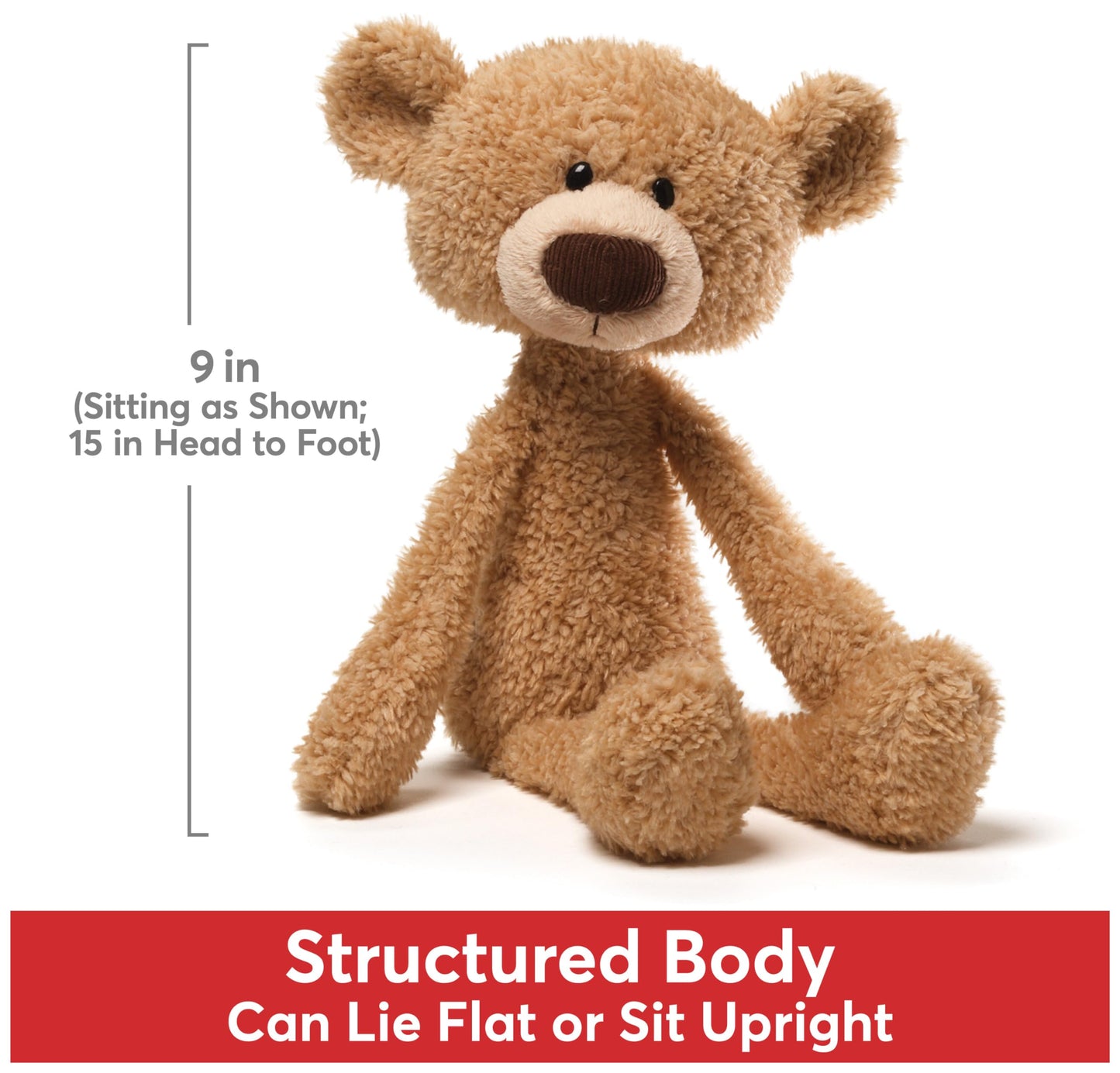 GUND Toothpick 15-Inch Classic Teddy Bear – Slender Plush Toy