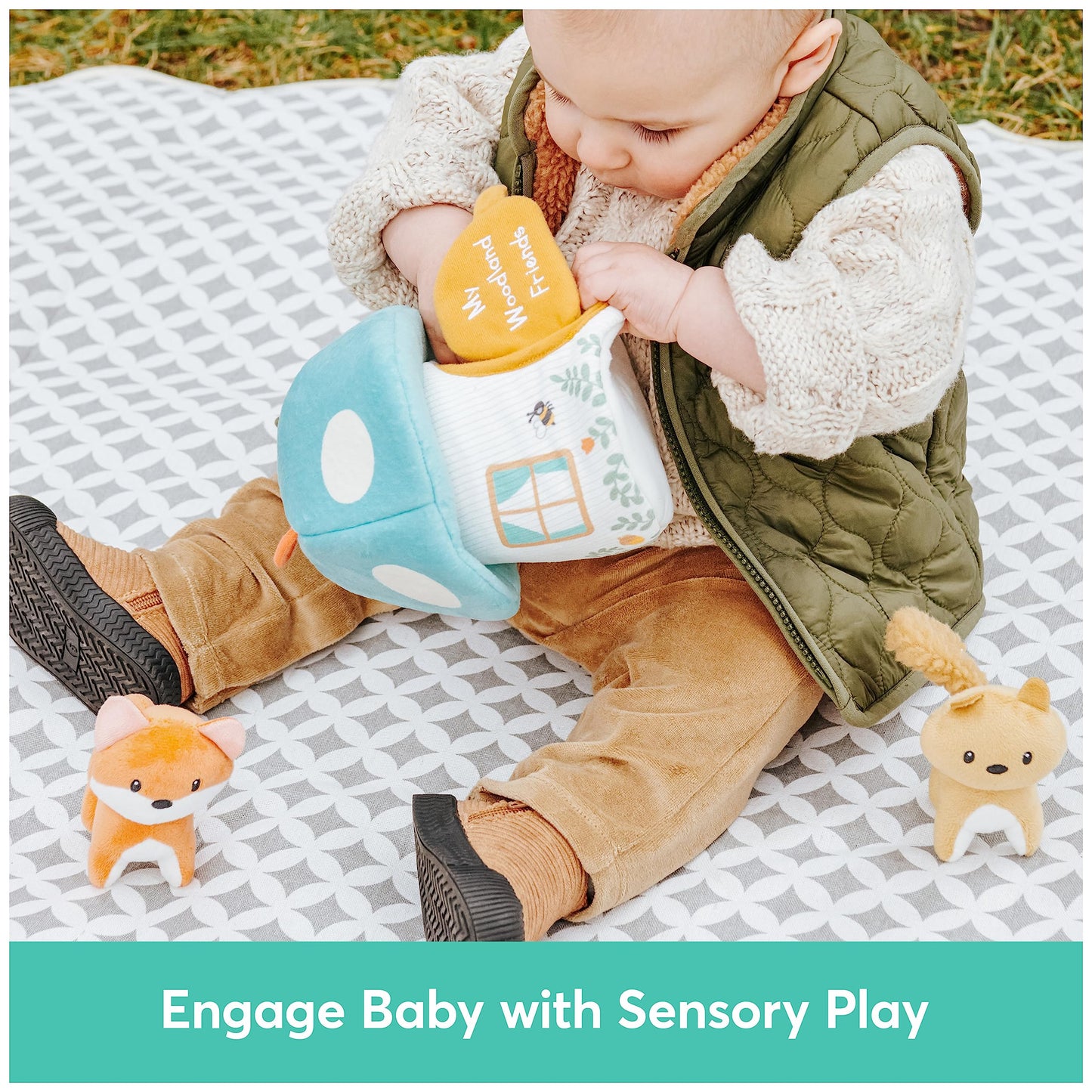 GUND My Woodland Friends 5-Piece Plush Playset – Sensory Toys for Babies