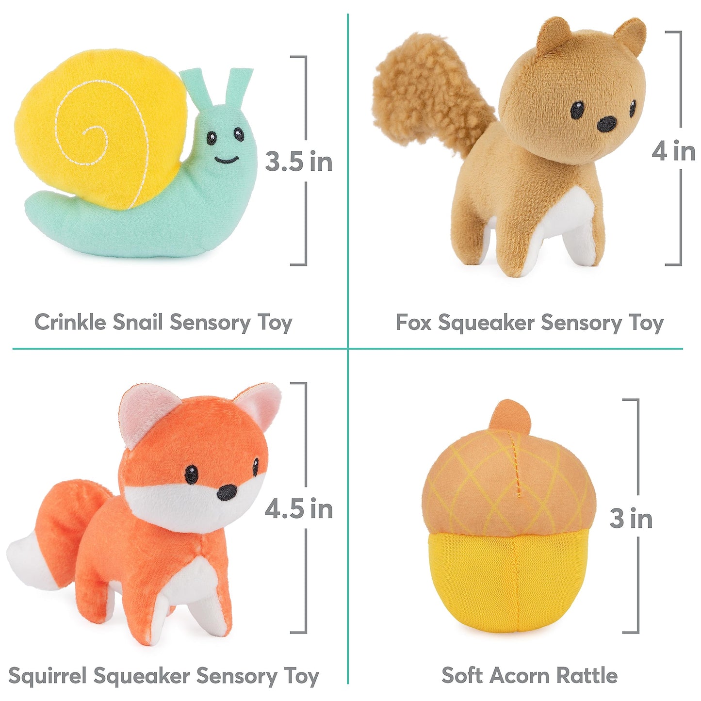 GUND My Woodland Friends 5-Piece Plush Playset – Sensory Toys for Babies