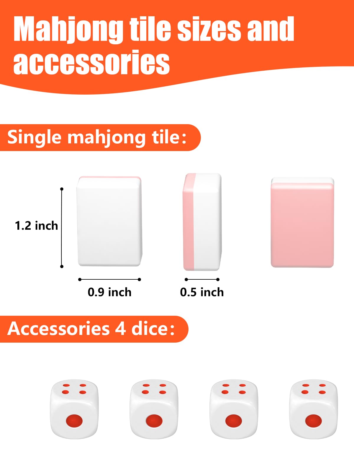 GUNEDD American Mahjong Tile Set 166 Tiles – 1.2-Inch, 4 Dice, Scratch-Resistant, Pink