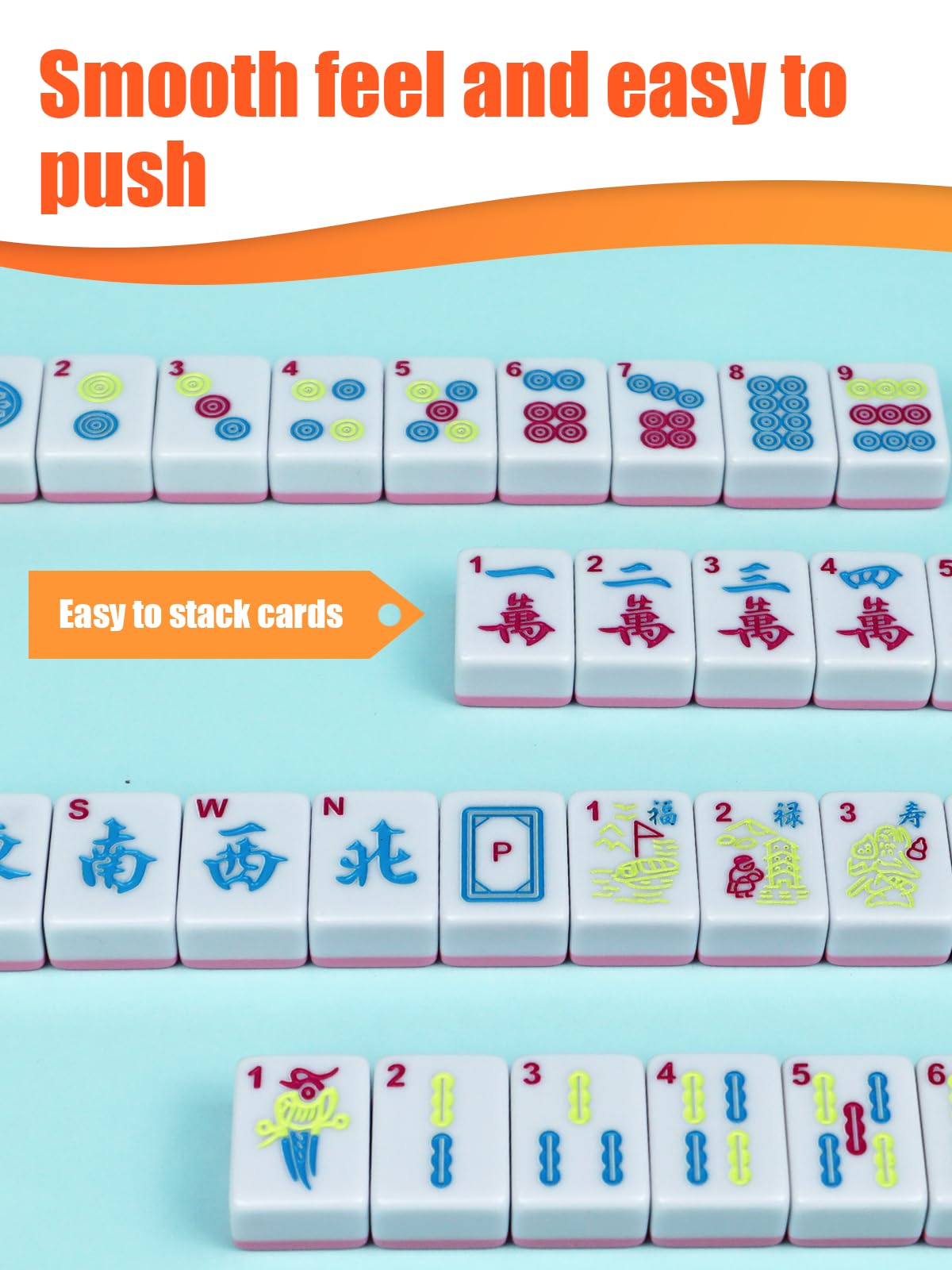 GUNEDD American Mahjong Tile Set 166 Tiles – 1.2-Inch, 4 Dice, Scratch-Resistant, Pink