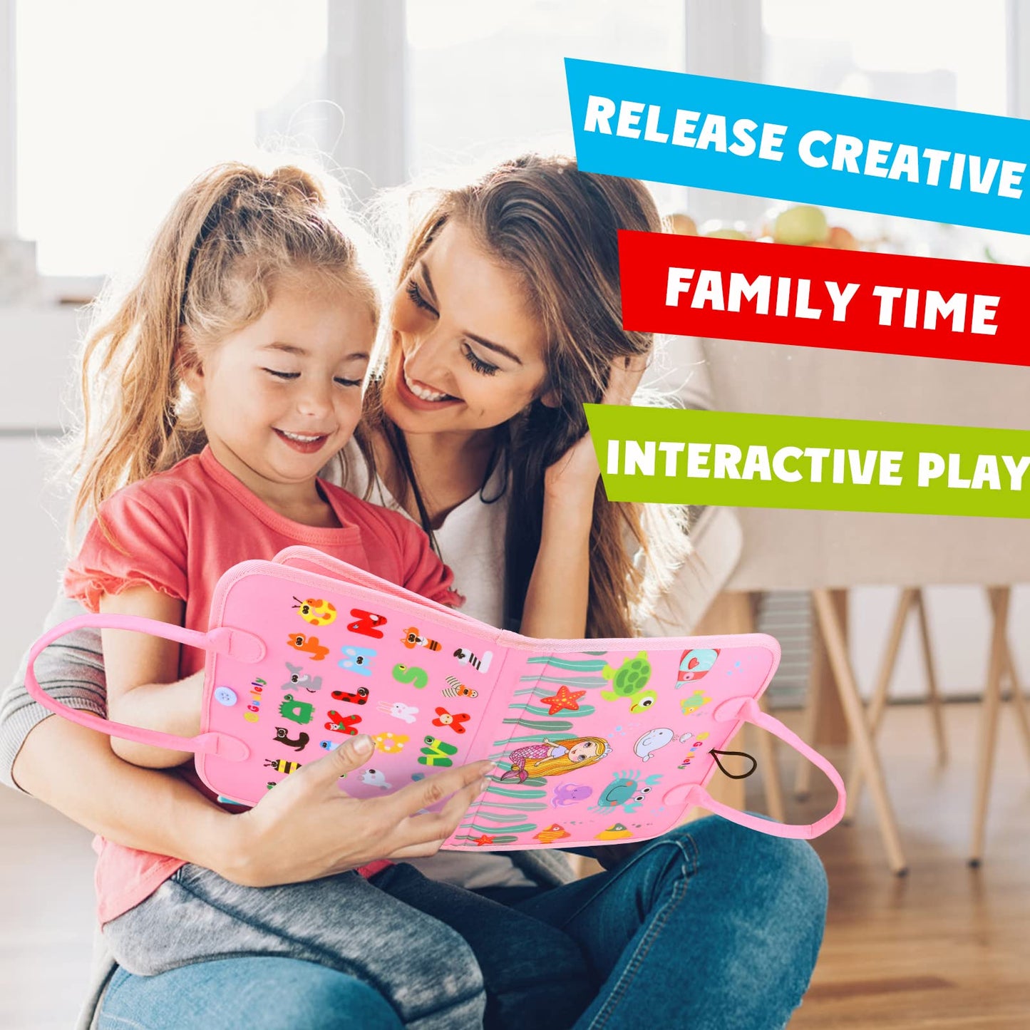 Guolely Busy Board Montessori Toy for 3-6 Year Olds | 25-in-1 Sensory & Fine Motor Activity