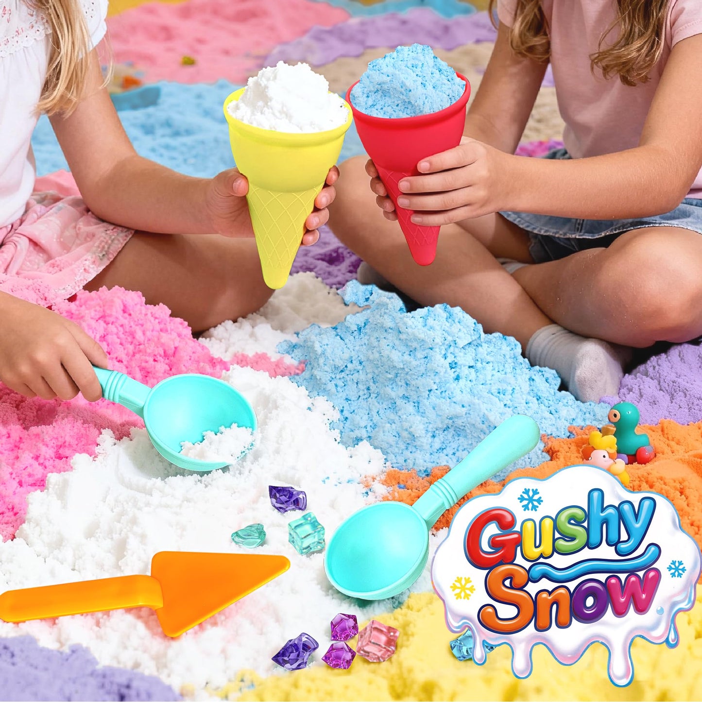 GushySnow Latex Pink Fake Snow – Sensory Bin Filler for Unicorn & Valentine Play