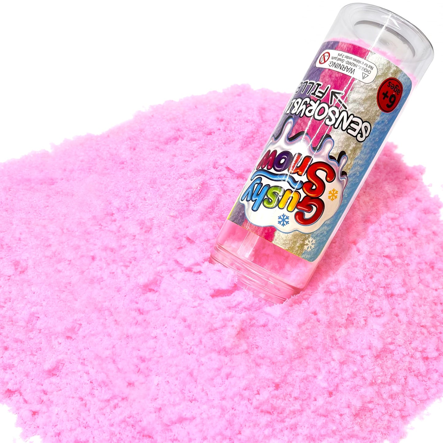 GushySnow Latex Pink Fake Snow – Sensory Bin Filler for Unicorn & Valentine Play