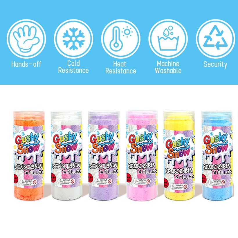 GushySnow Latex Pink Fake Snow – Sensory Bin Filler for Unicorn & Valentine Play
