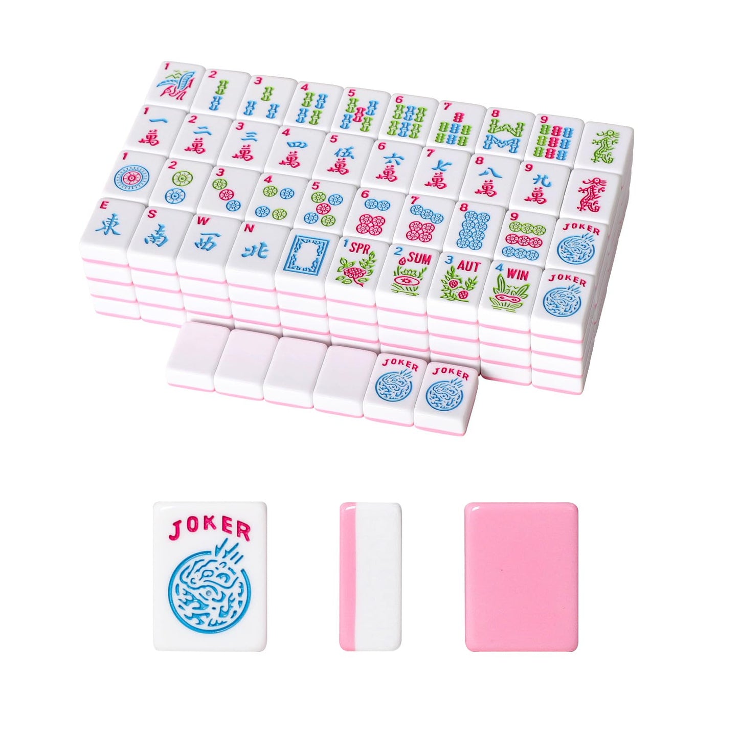 GUSTARIA 1.2-inch American Mahjong Tile Set – 166 Pink Tiles (Tiles Only)
