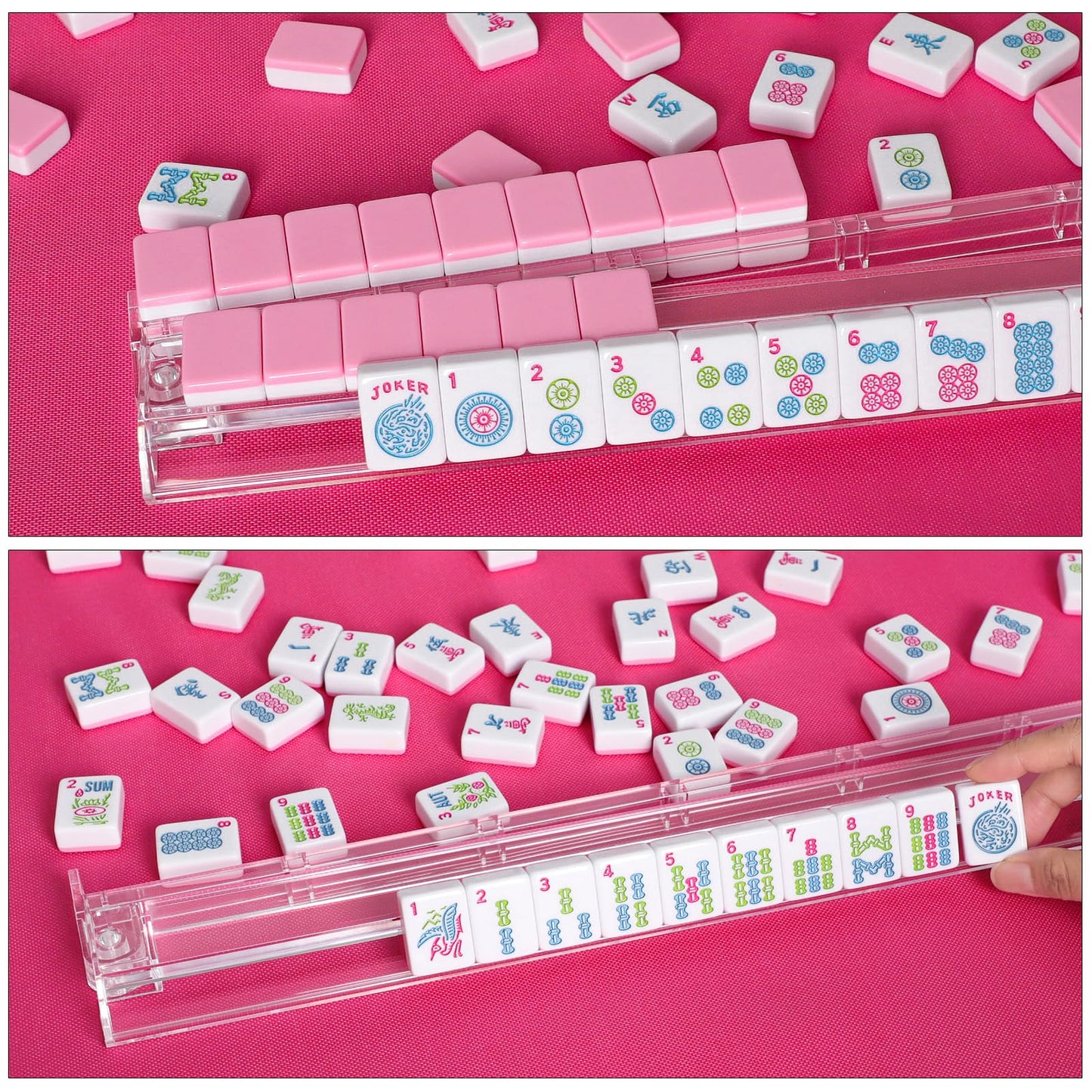 GUSTARIA 1.2-inch American Mahjong Tile Set – 166 Pink Tiles (Tiles Only)