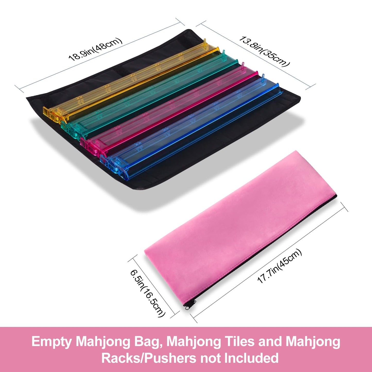 GUSTARIA Empty Mahjong Bag with Rack Wrapper & Zippered Tile Bag – Case Only