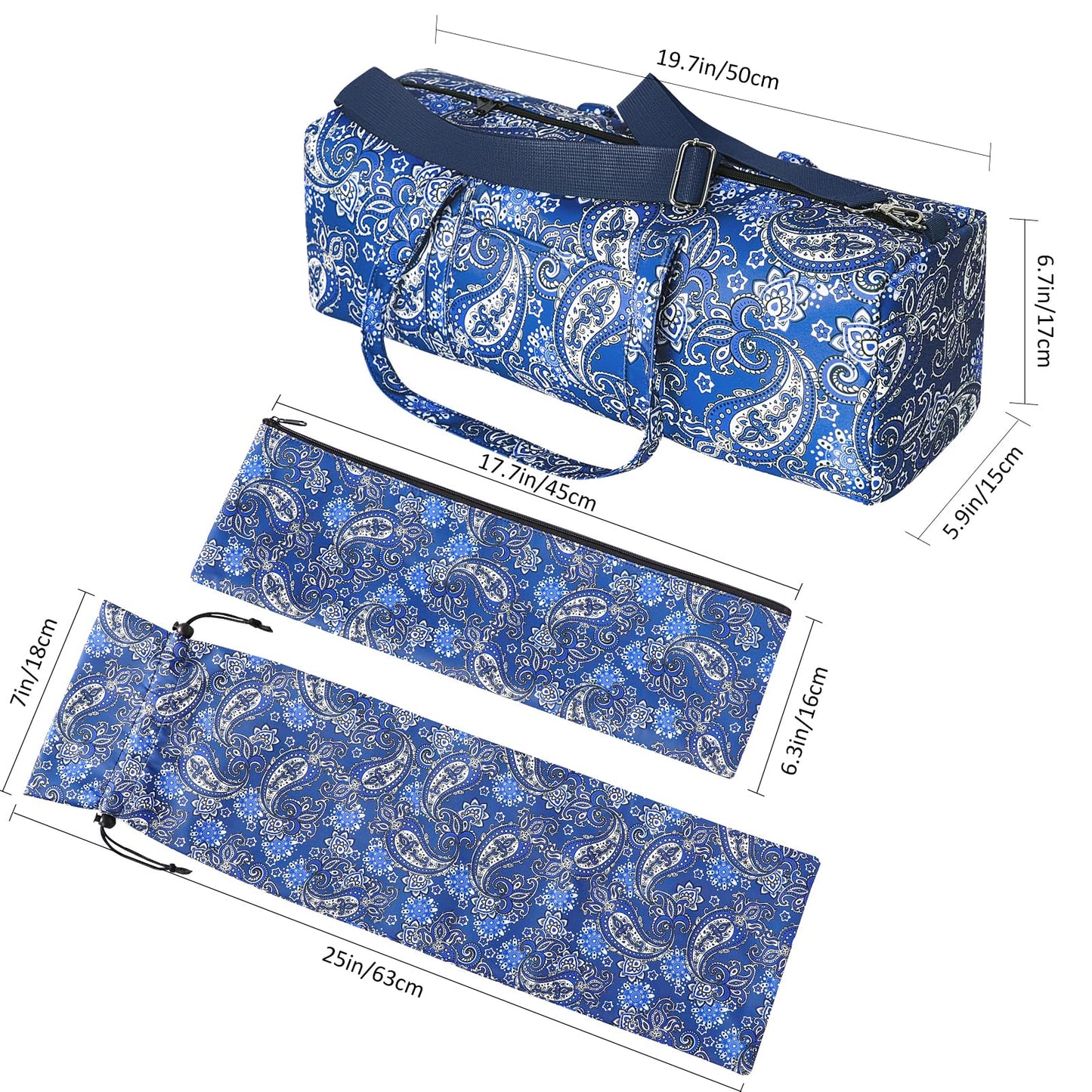 GUSTARIA Blue American Mahjong Bag for Racks, Pushers & Tiles – Case Only