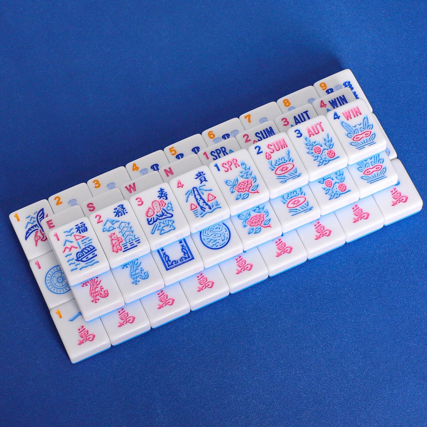 GUSTARIA American Mahjong Tiles (1.2”) – 166 Pcs Tiles Only, Blue