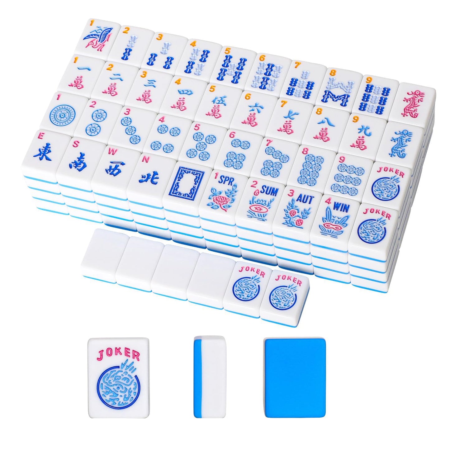 GUSTARIA American Mahjong Tiles (1.2”) – 166 Pcs Tiles Only, Blue