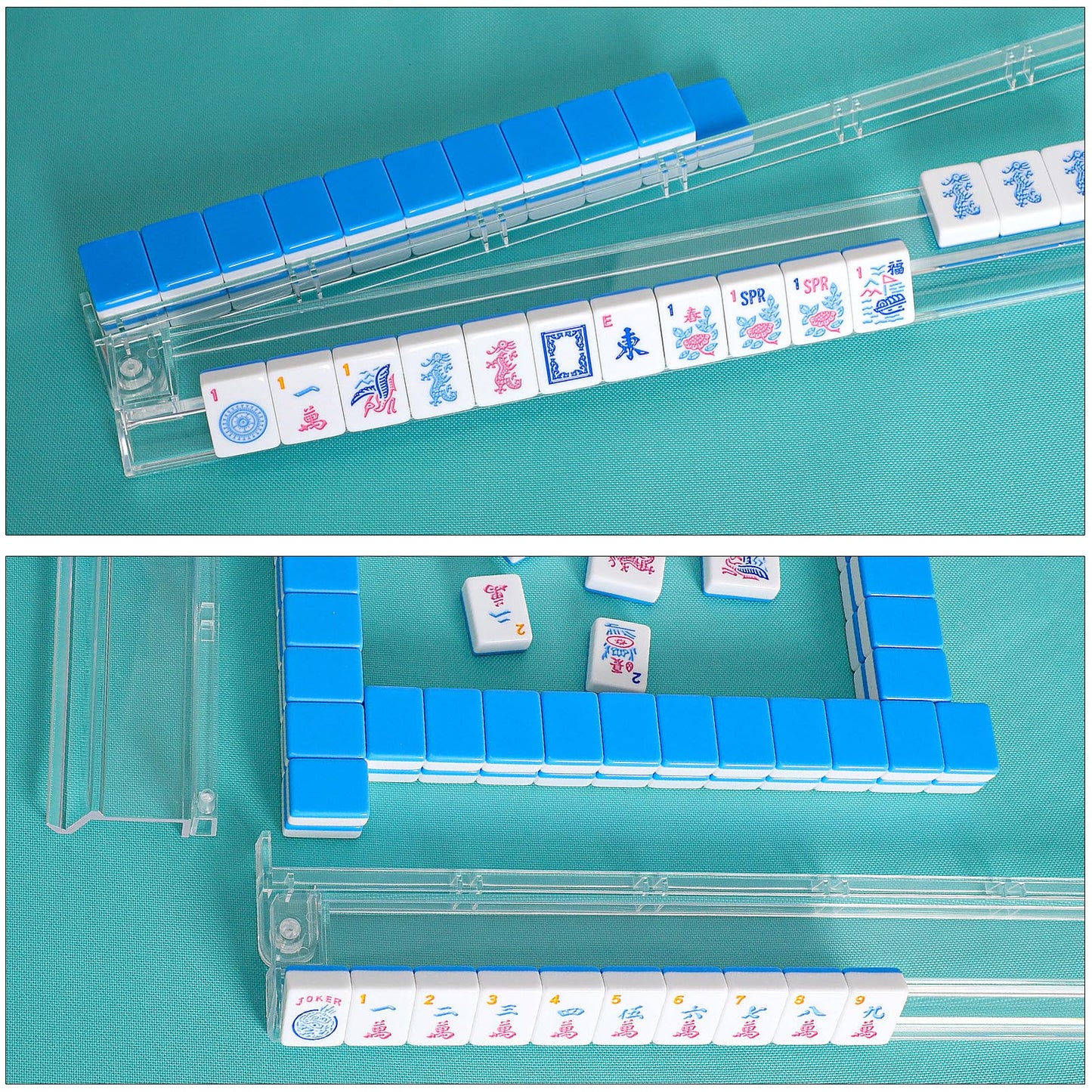 GUSTARIA American Mahjong Tiles (1.2”) – 166 Pcs Tiles Only, Blue